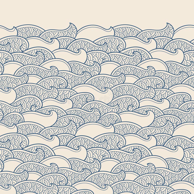 Seamless abstract pattern. Ocean ornament in oriental style.